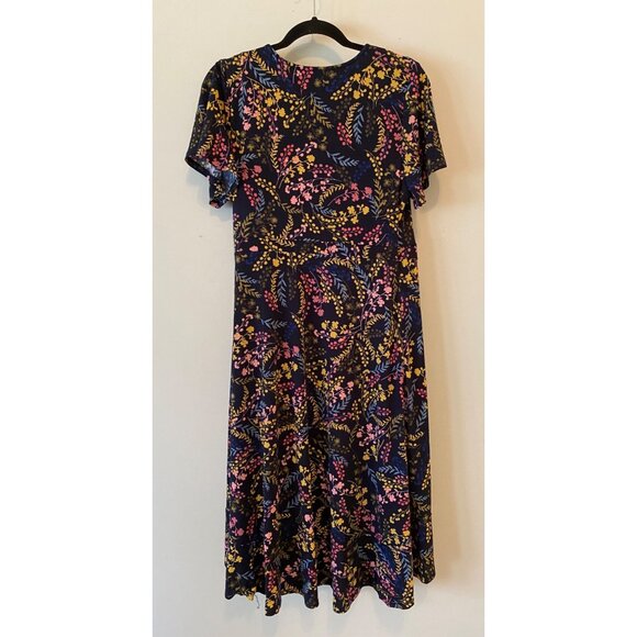 Motherhood Maternity Nursing Floral Wrap Dress Short Sleeve Large - Picture 2 of 11
